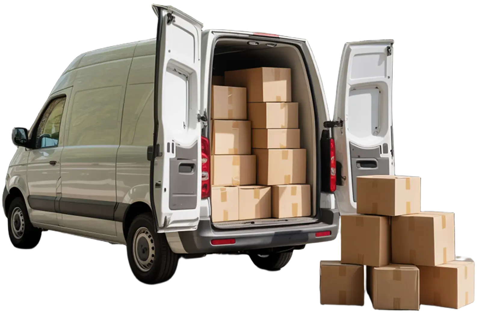 image of vehicle with loaded boxes